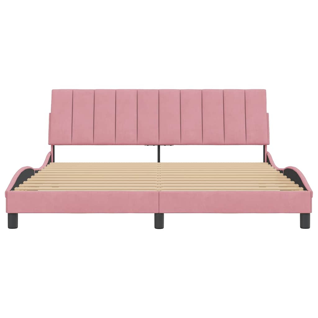 vidaXL Rama łóżka bez materaca, Hanko, różowa, 180x200 cm, aksamitna