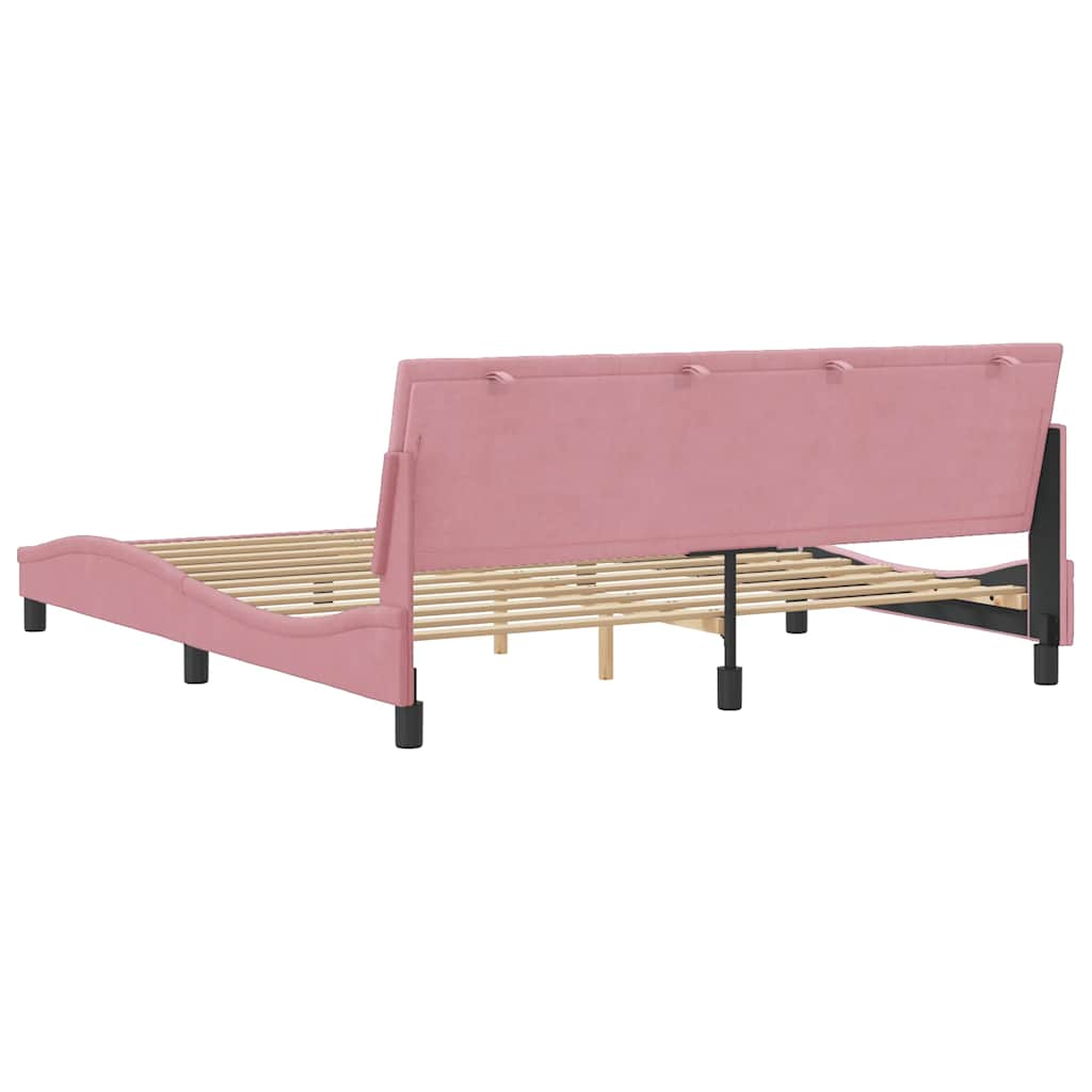 vidaXL Rama łóżka bez materaca, Hanko, różowa, 180x200 cm, aksamitna