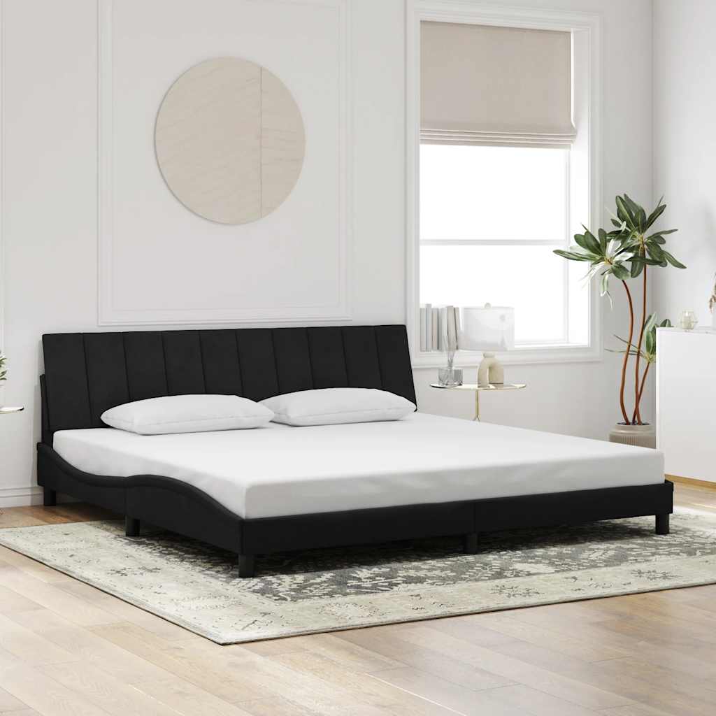 vidaXL Rama łóżka bez materaca, Hanko, czarna, 200x200 cm, aksamitna