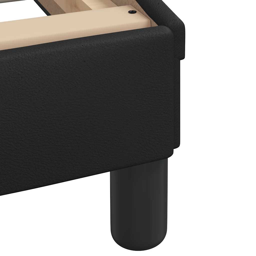 vidaXL Rama łóżka bez materaca, Hvar, czarna, 100x200 cm, sztuczna skóra