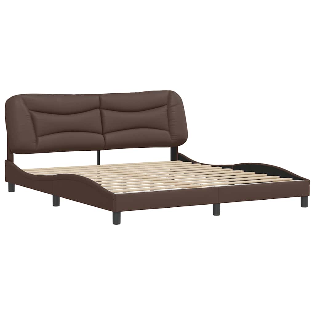 vidaXL Rama łóżka bez materaca, Hvar, brązowe, 180x200 cm, sztuczna skóra
