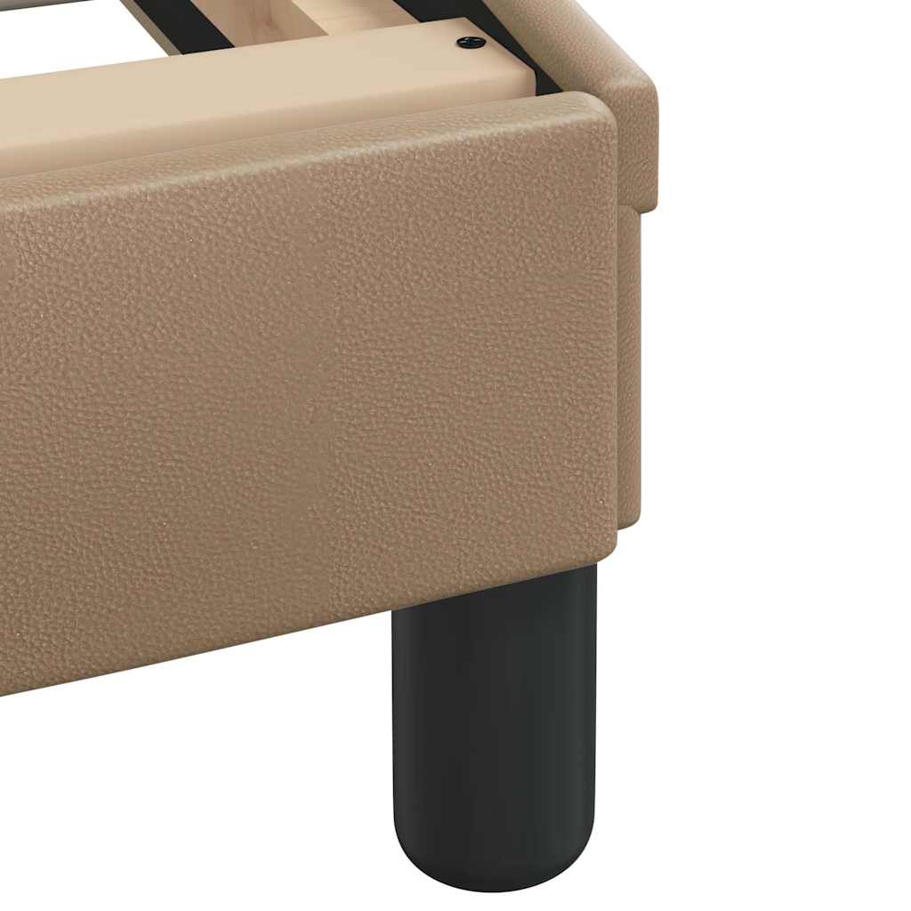 vidaXL Rama łóżka bez materaca, Hvar, cappuccino, 200x200 cm, sztuczna skóra