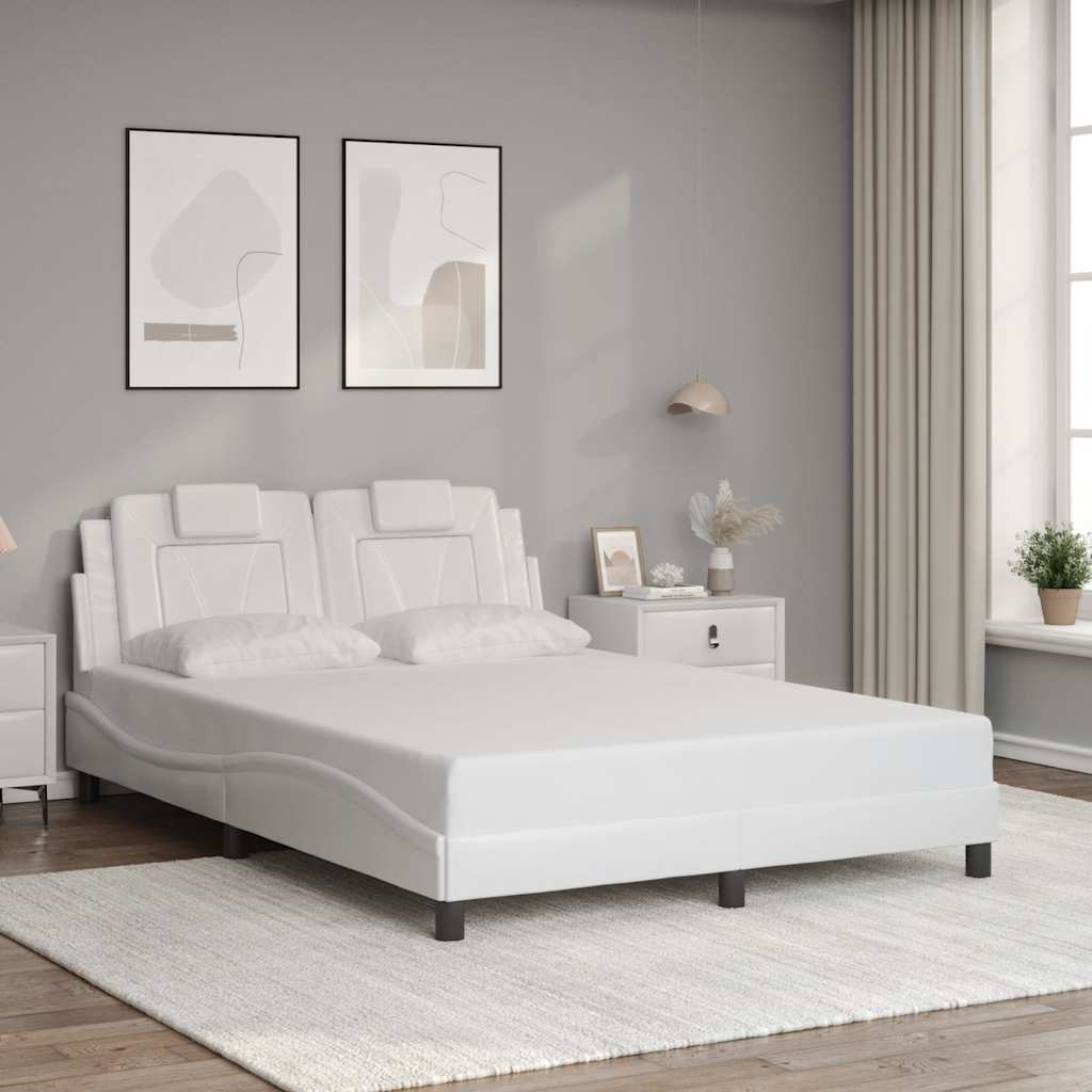 vidaXL Rama łóżka, Viana, bez materaca, biała, 120x200 cm, sztuczna skóra