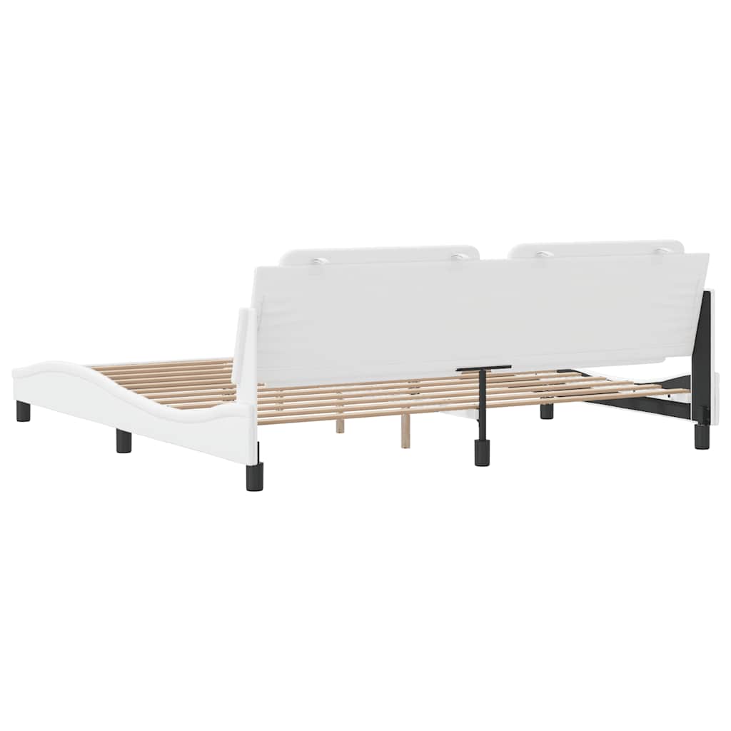 vidaXL Rama łóżka bez materaca, Zadar, biała, 200x200 cm, sztuczna skóra