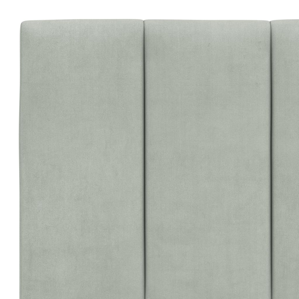 vidaXL Łóżko z materacem, Hanko, jasnoszare, 200x200 cm, aksamit