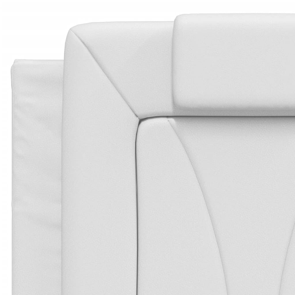 vidaXL Łóżko, Viana, z materacem, białe, 120x200 cm, sztuczna skóra