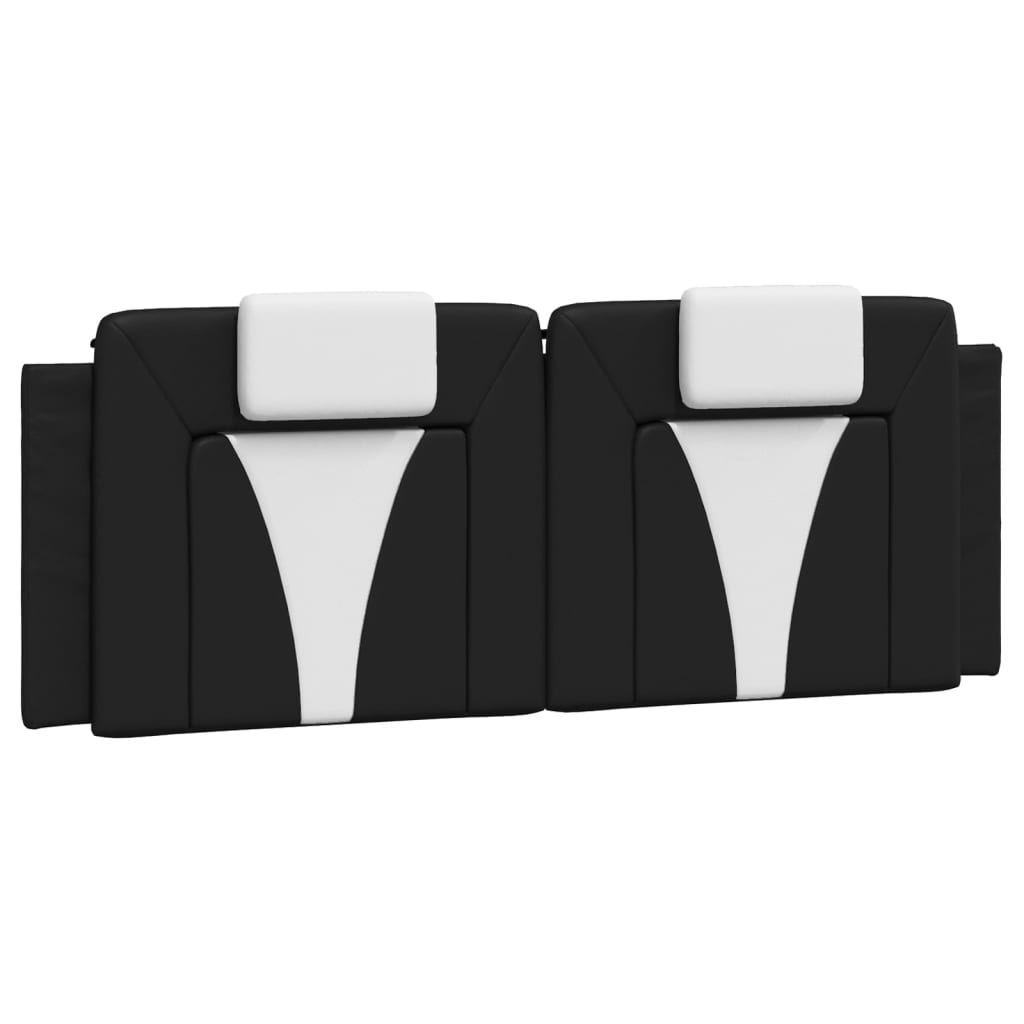 vidaXL Łóżko, Viana, z materacem, czarno-białe, 140x190 cm, sztuczna skóra