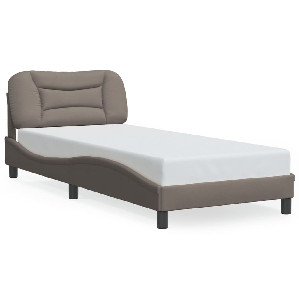 vidaXL Rama łóżka z LED bez materaca Hvar Taupe 80x200 cm Tkanina