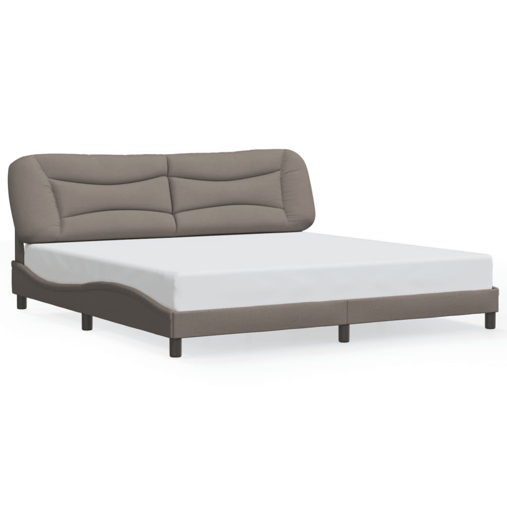 vidaXL Rama łóżka z LED bez materaca Hvar Taupe 200x200 cm Tkanina