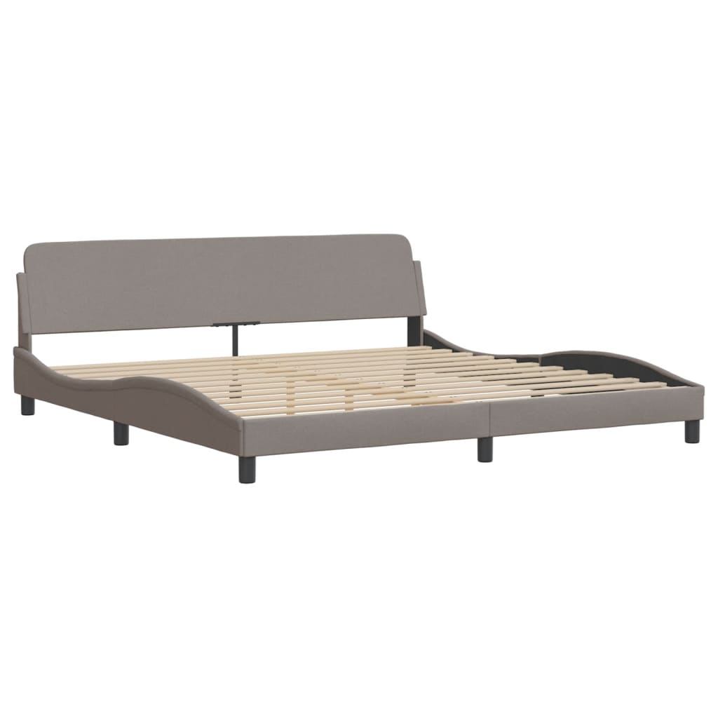 vidaXL Rama łóżka z LED bez materaca Hvar Taupe 200x200 cm Tkanina
