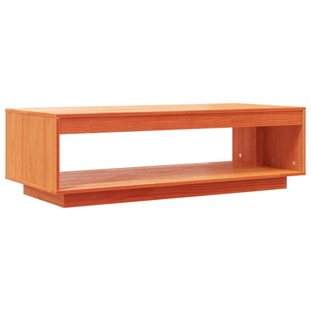vidaXL Stolik kawowy, woskowy brąz, 110x50x33,5 cm, drewno sosnowe