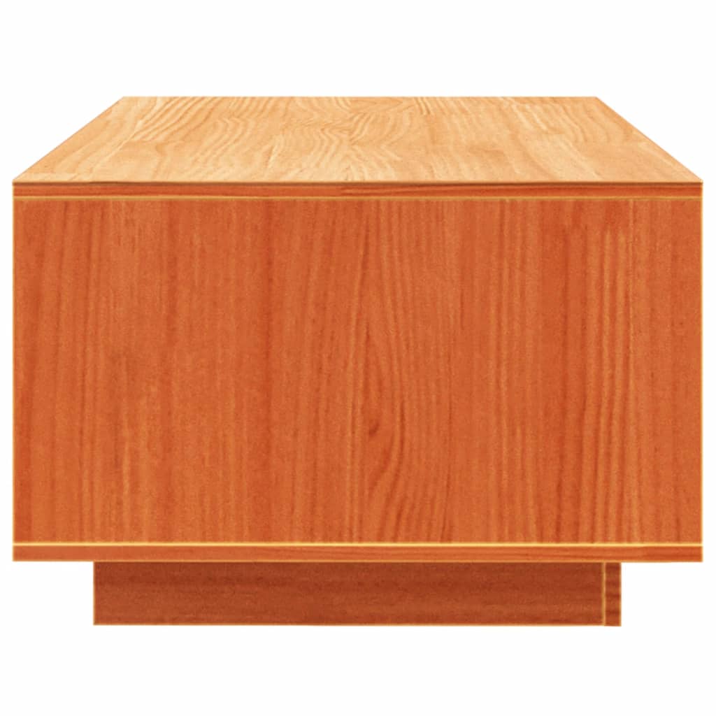 vidaXL Stolik kawowy, woskowy brąz, 110x50x33,5 cm, drewno sosnowe