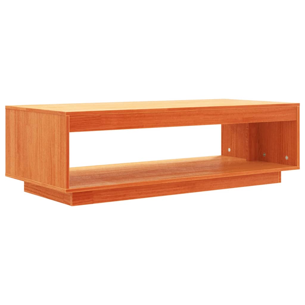 vidaXL Stolik kawowy, woskowy brąz, 110x50x33,5 cm, drewno sosnowe