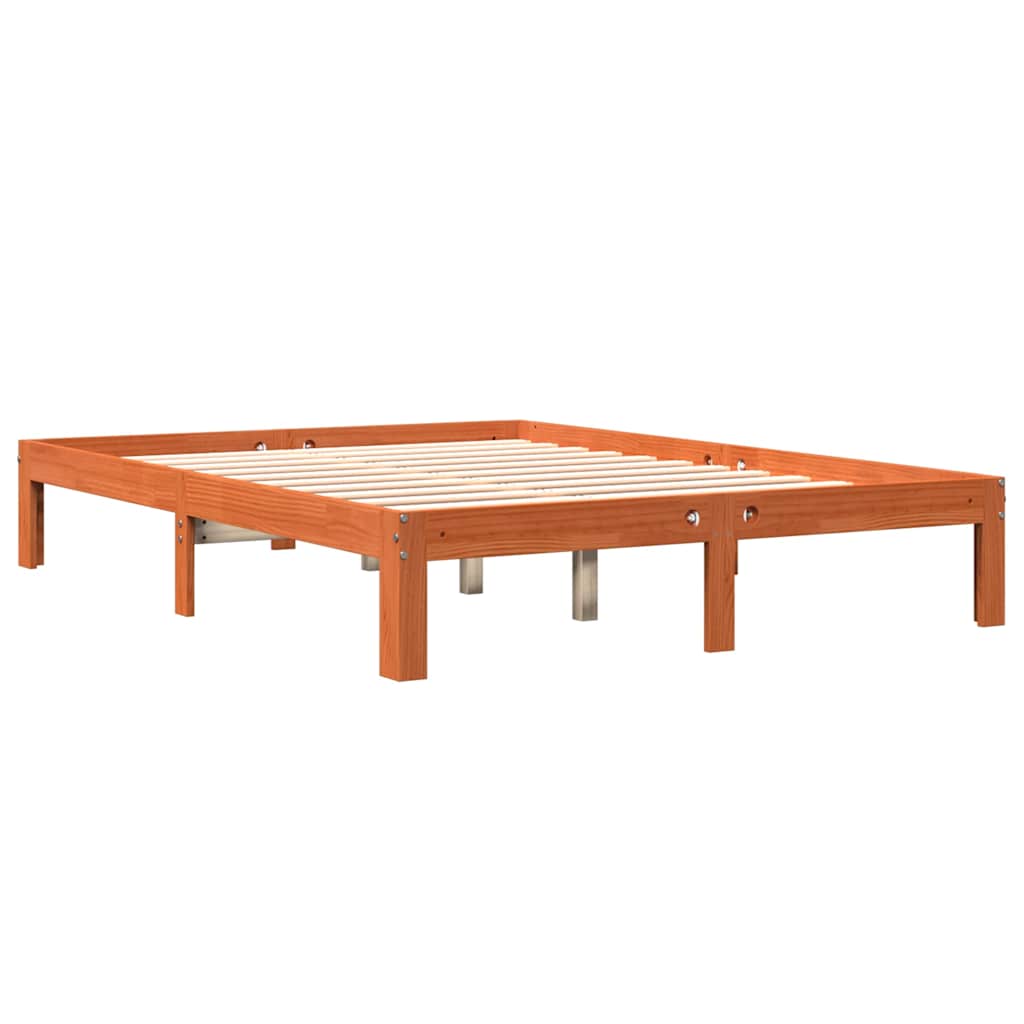 vidaXL Rama łóżka bez materaca, woskowy brąz, 120x190 cm, sosnowa
