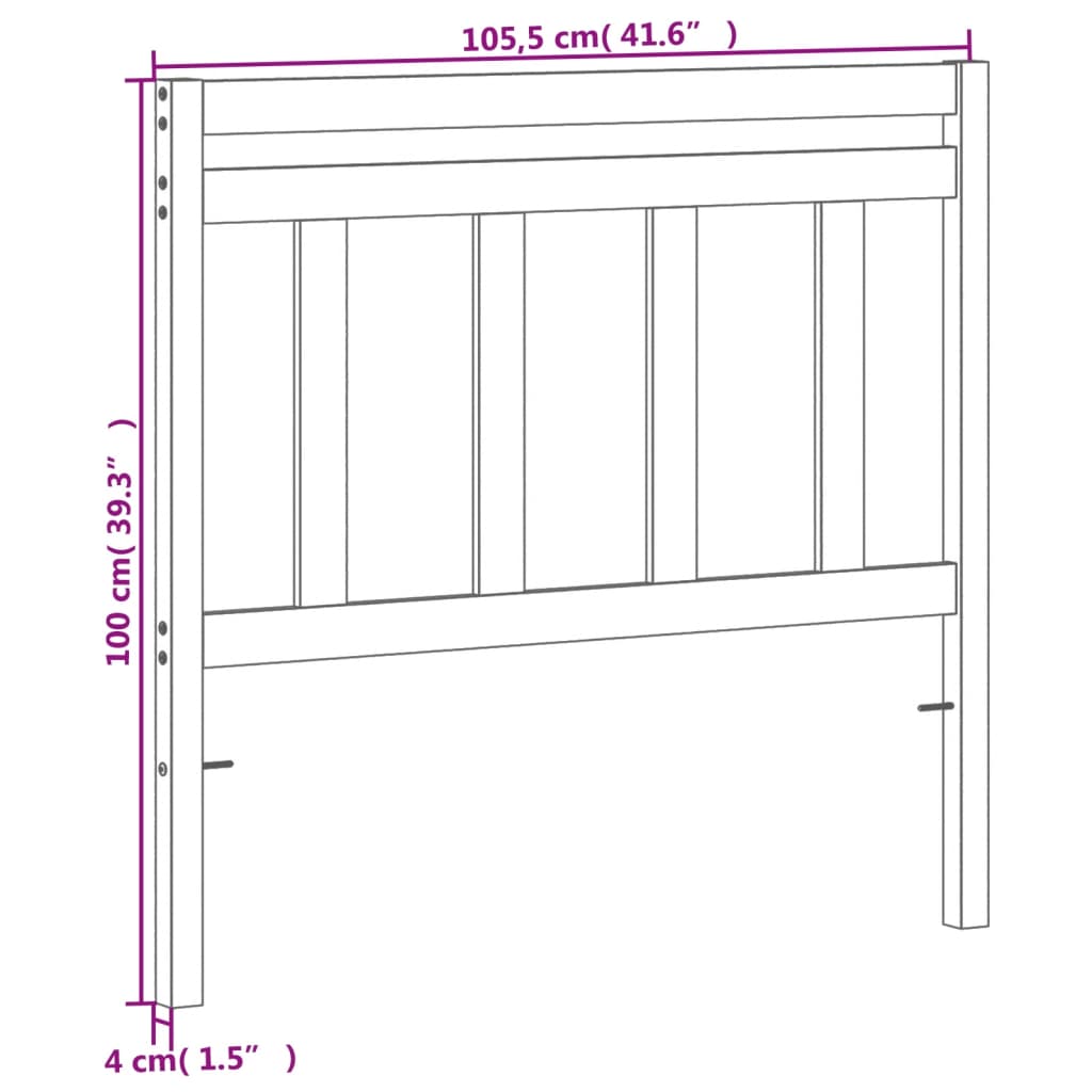 vidaXL Wezgłowie do łóżka, woskowy brąz, 100 cm, lite drewno sosnowe