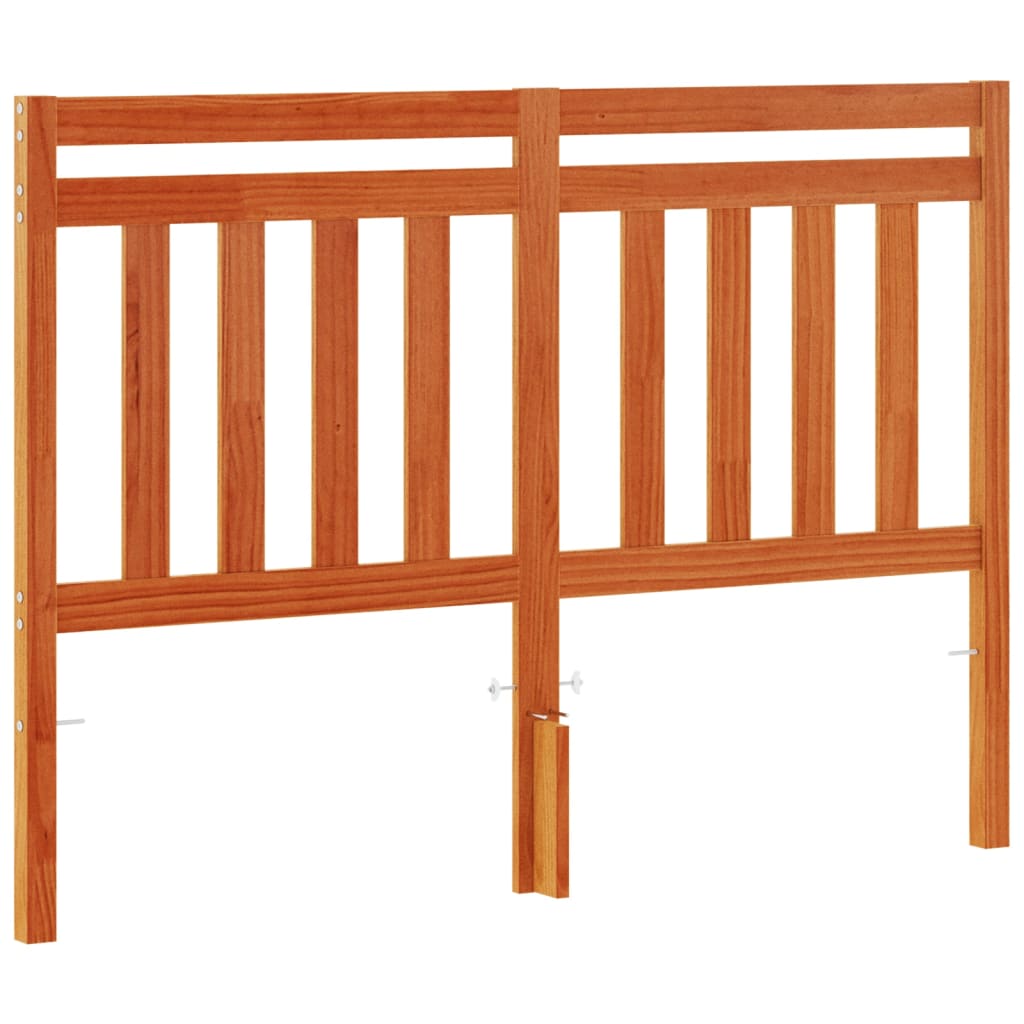 vidaXL Wezgłowie do łóżka, woskowy brąz, 135 cm, lite drewno sosnowe