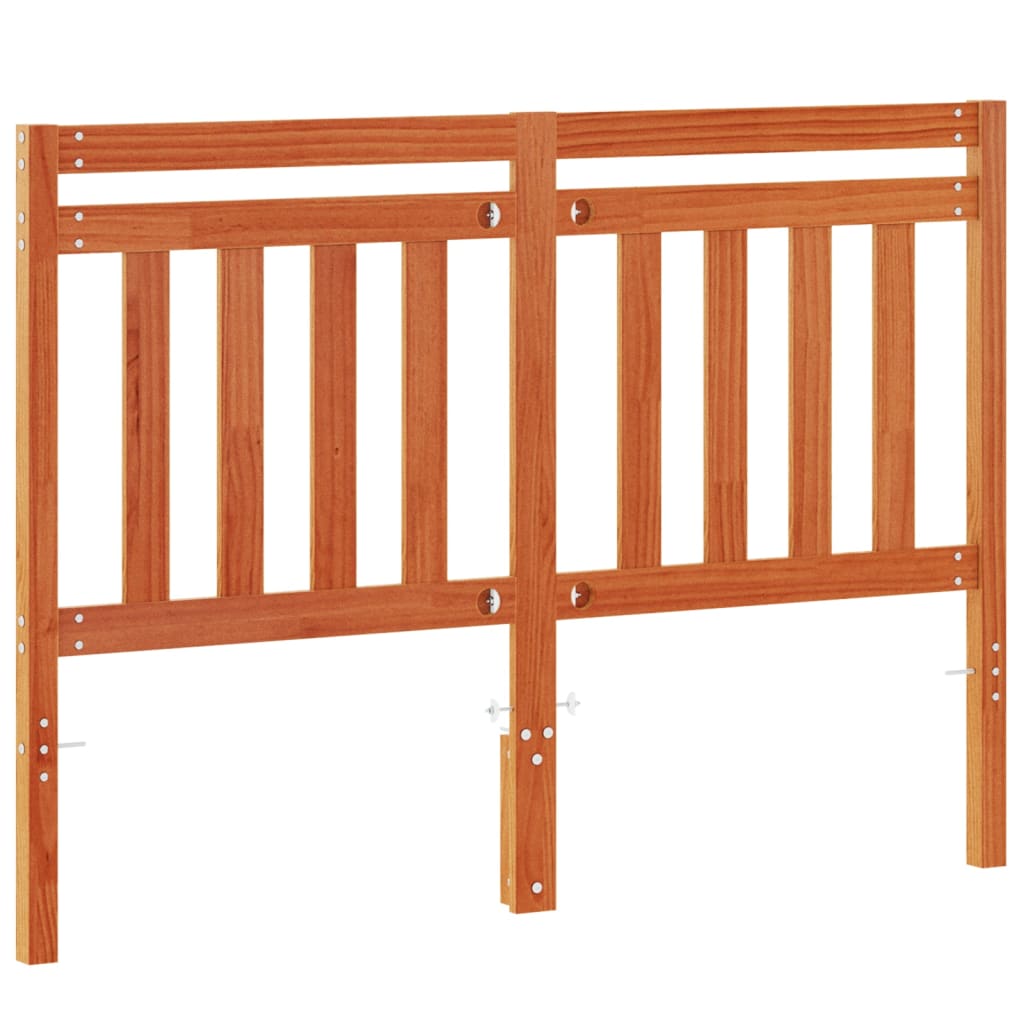 vidaXL Wezgłowie do łóżka, woskowy brąz, 135 cm, lite drewno sosnowe