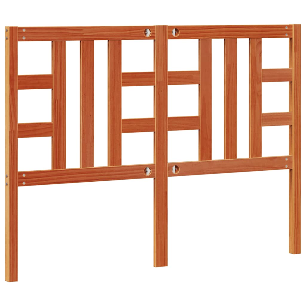 vidaXL Wezgłowie do łóżka, woskowy brąz, 135 cm, lite drewno sosnowe