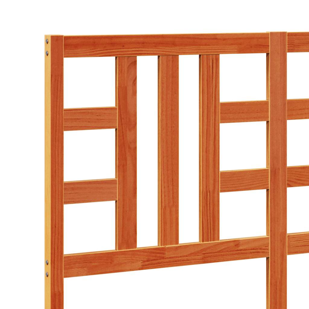 vidaXL Wezgłowie do łóżka, woskowy brąz, 135 cm, lite drewno sosnowe