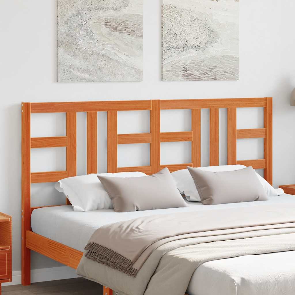 vidaXL Wezgłowie do łóżka, woskowy brąz, 150 cm, lite drewno sosnowe