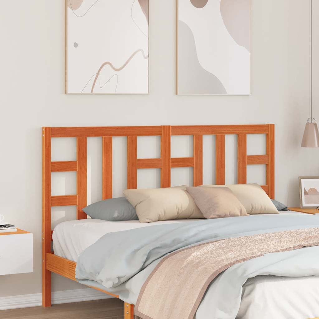 vidaXL Wezgłowie do łóżka, woskowy brąz, 150 cm, lite drewno sosnowe