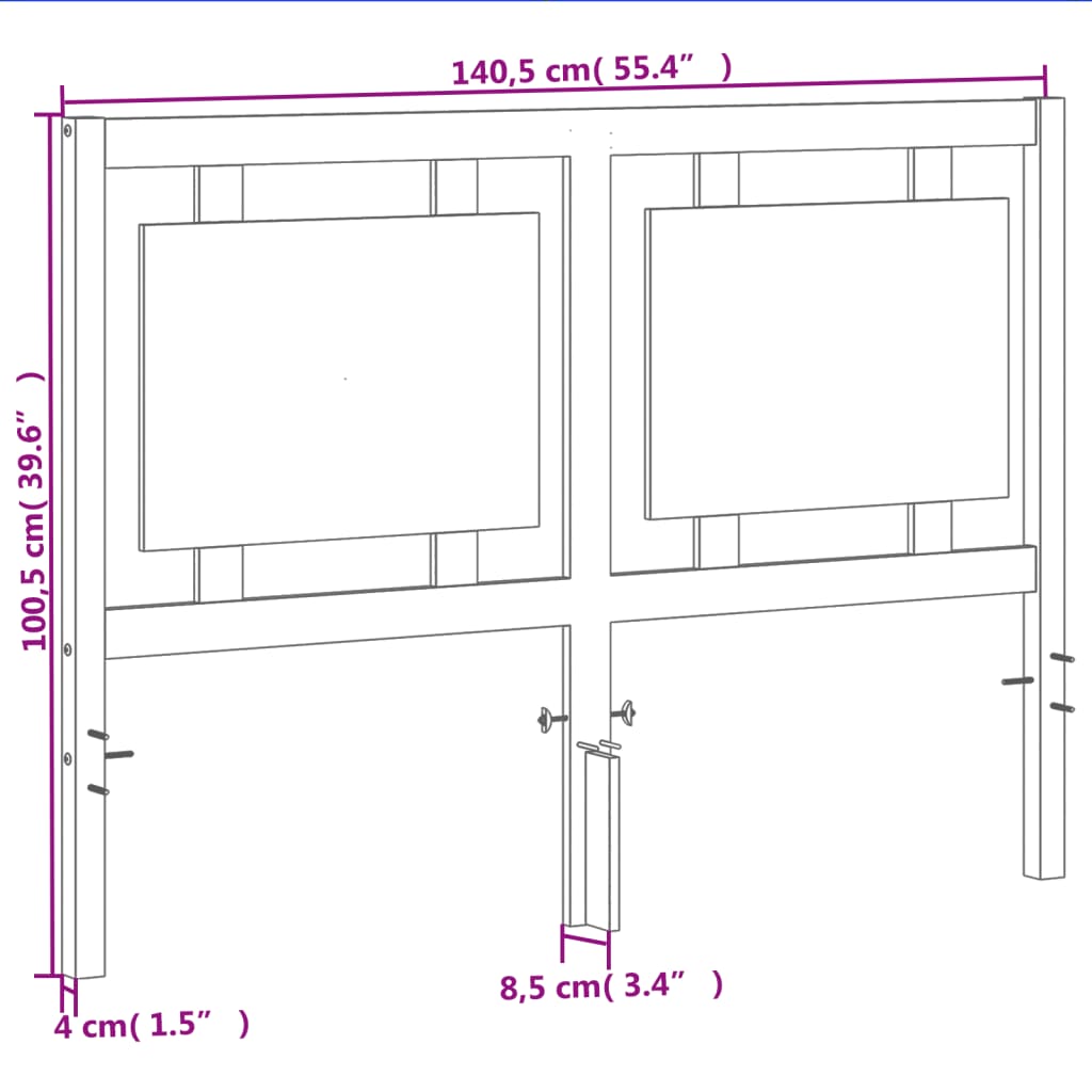 vidaXL Wezgłowie do łóżka, woskowy brąz, 135 cm, lite drewno sosnowe