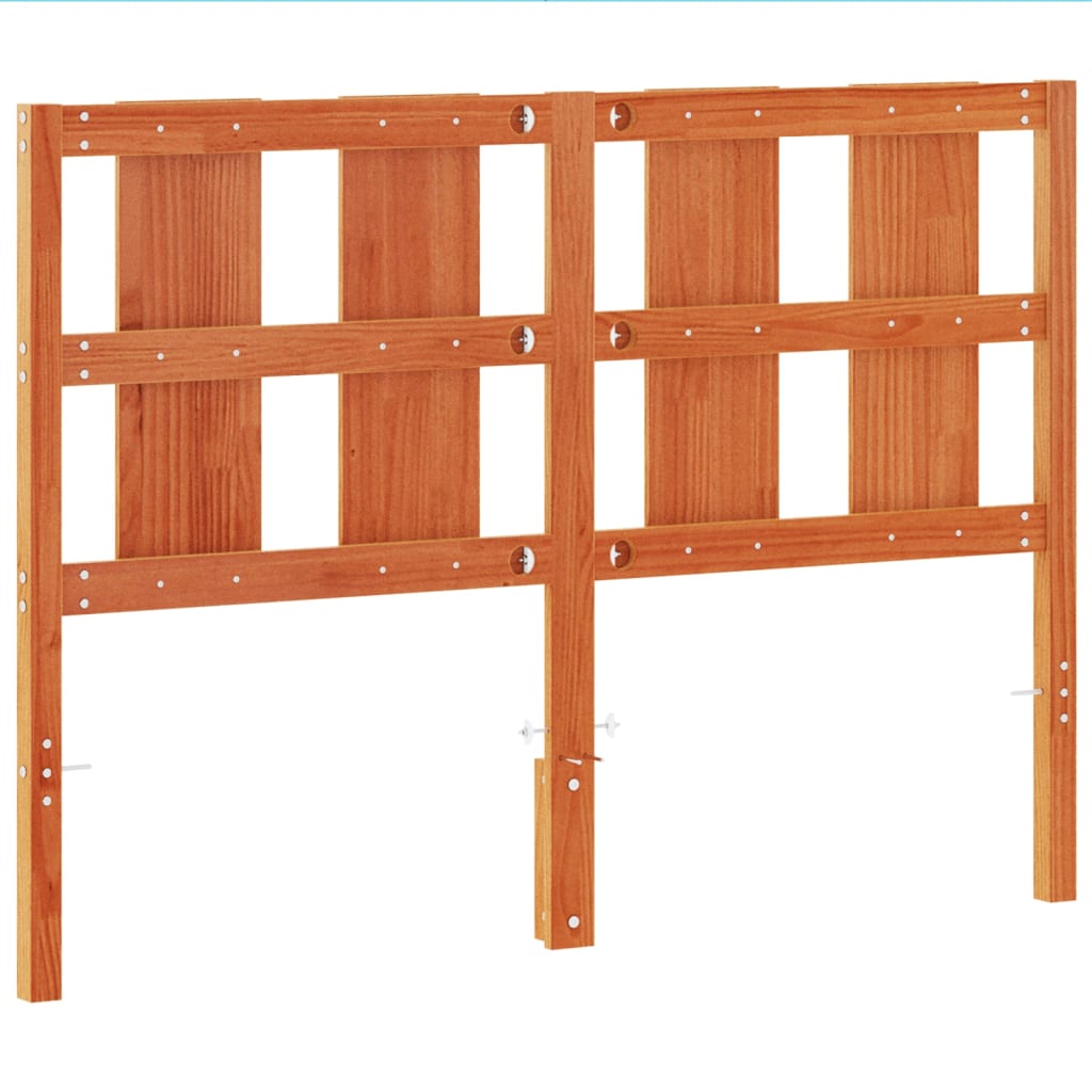 vidaXL Wezgłowie do łóżka, woskowy brąz, 135 cm, lite drewno sosnowe