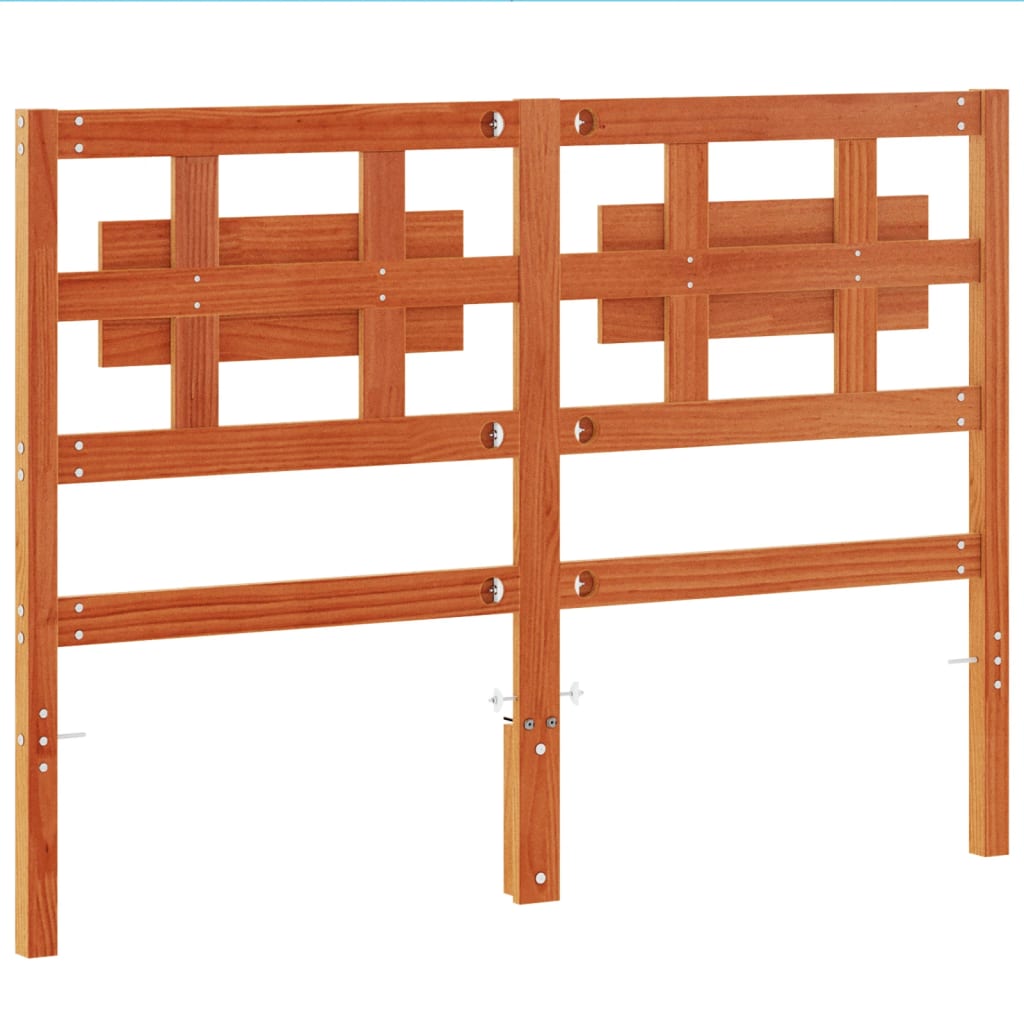 vidaXL Wezgłowie do łóżka, woskowy brąz, 135 cm, lite drewno sosnowe