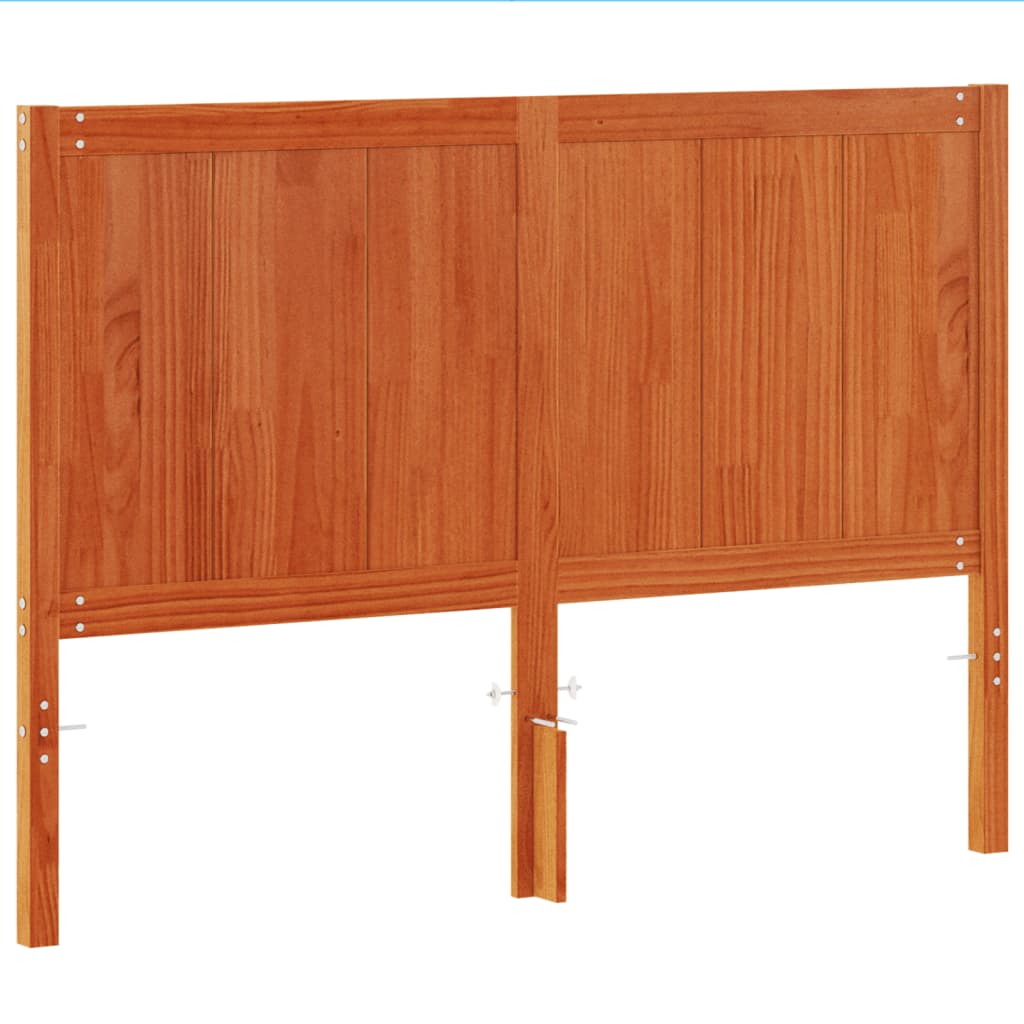 vidaXL Wezgłowie do łóżka, woskowy brąz, 150 cm, lite drewno sosnowe