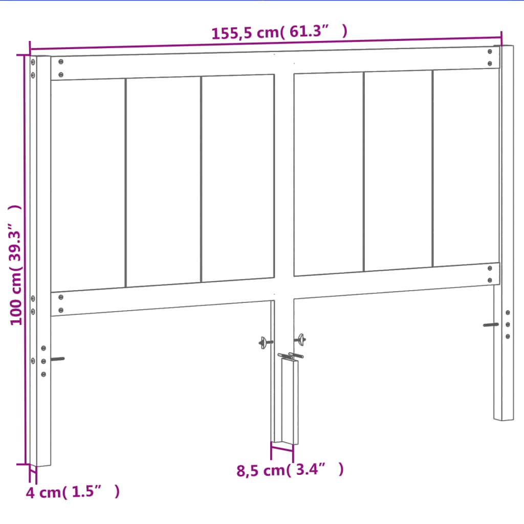 vidaXL Wezgłowie do łóżka, woskowy brąz, 150 cm, lite drewno sosnowe
