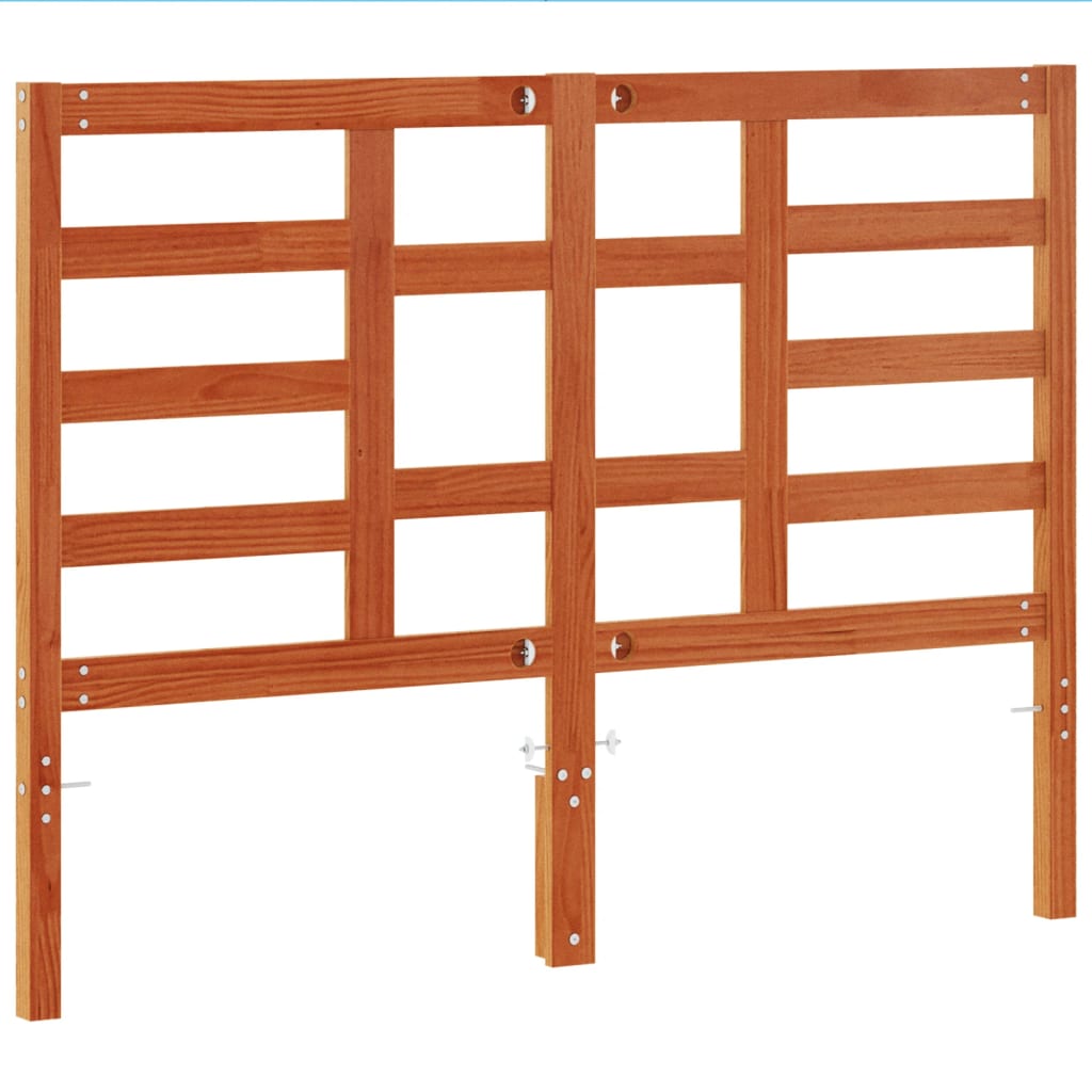vidaXL Wezgłowie do łóżka, woskowy brąz, 135 cm, lite drewno sosnowe