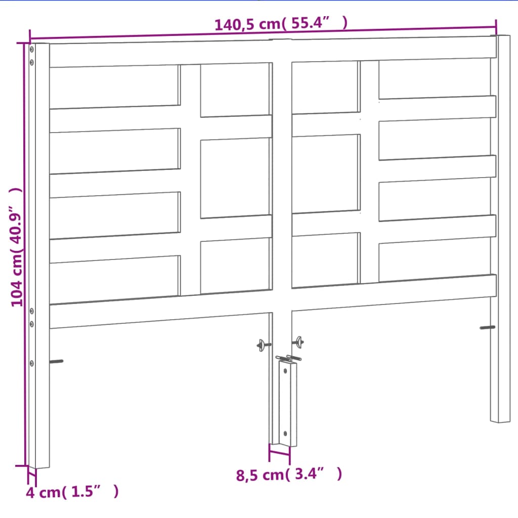 vidaXL Wezgłowie do łóżka, woskowy brąz, 135 cm, lite drewno sosnowe