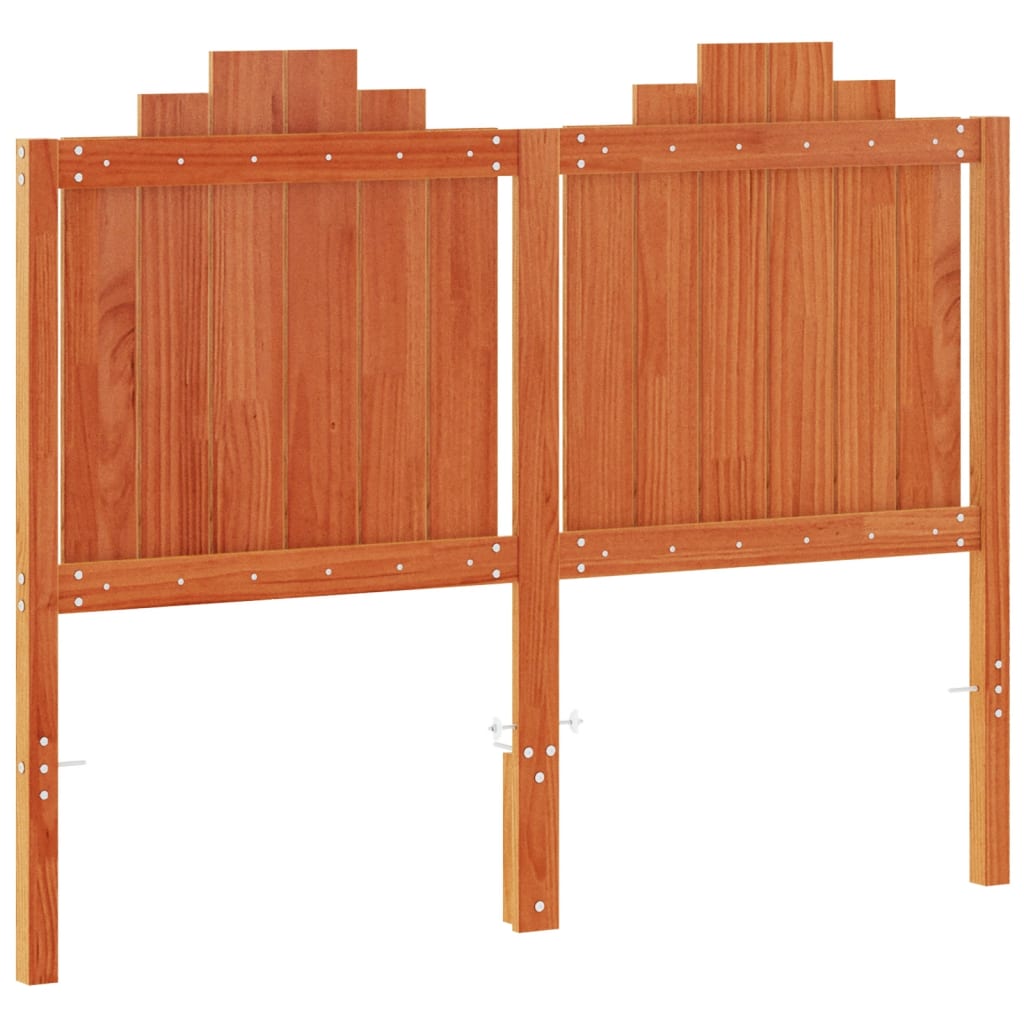 vidaXL Wezgłowie do łóżka, woskowy brąz, 135 cm, lite drewno sosnowe