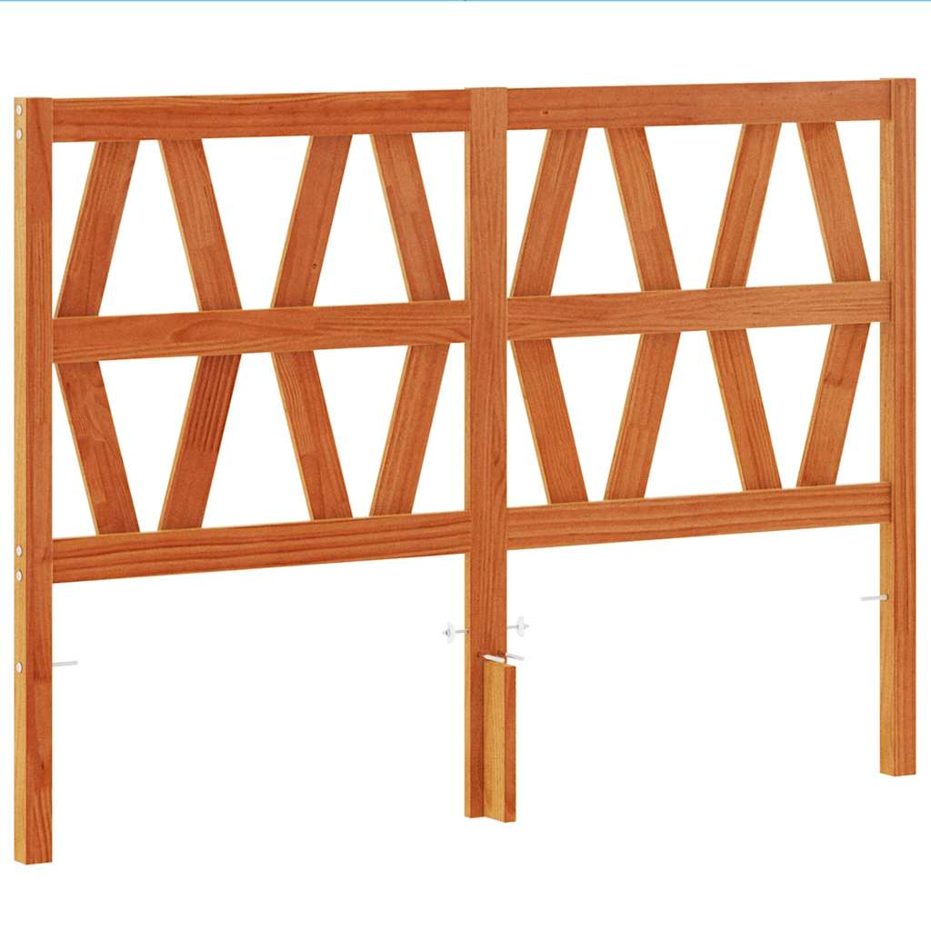 vidaXL Wezgłowie do łóżka, woskowy brąz, 135 cm, lite drewno sosnowe