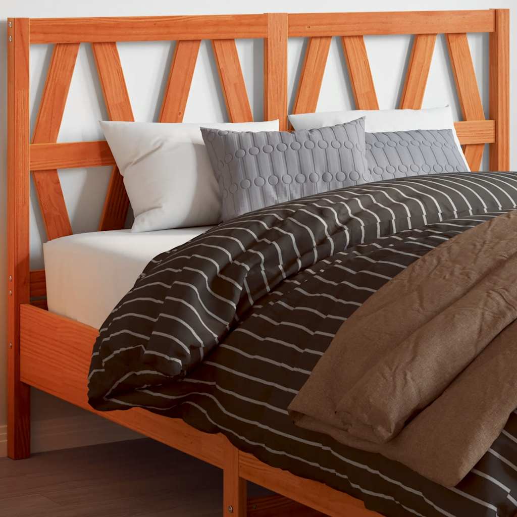 vidaXL Wezgłowie do łóżka, woskowy brąz, 135 cm, lite drewno sosnowe