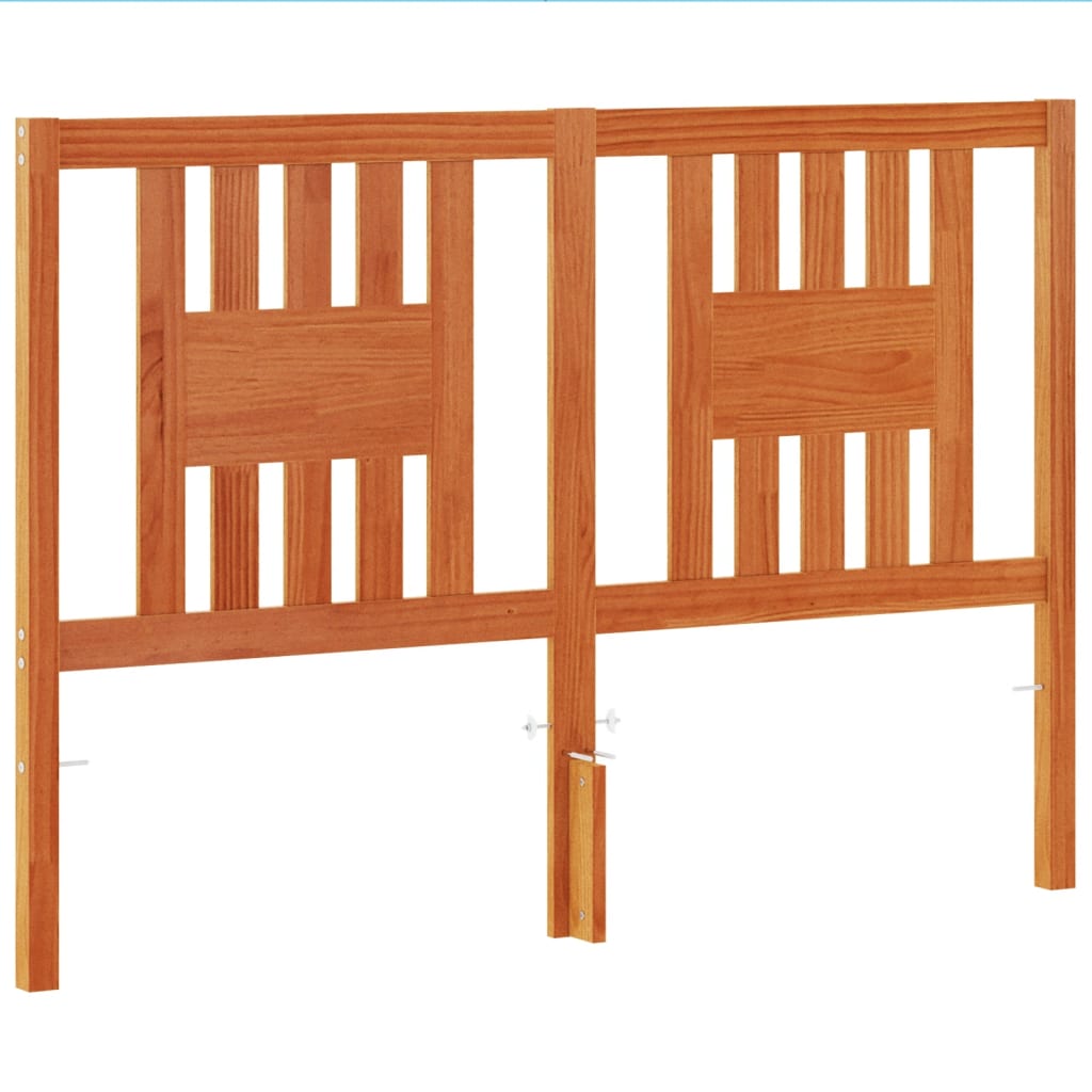 vidaXL Wezgłowie do łóżka, woskowy brąz, 140 cm, lite drewno sosnowe