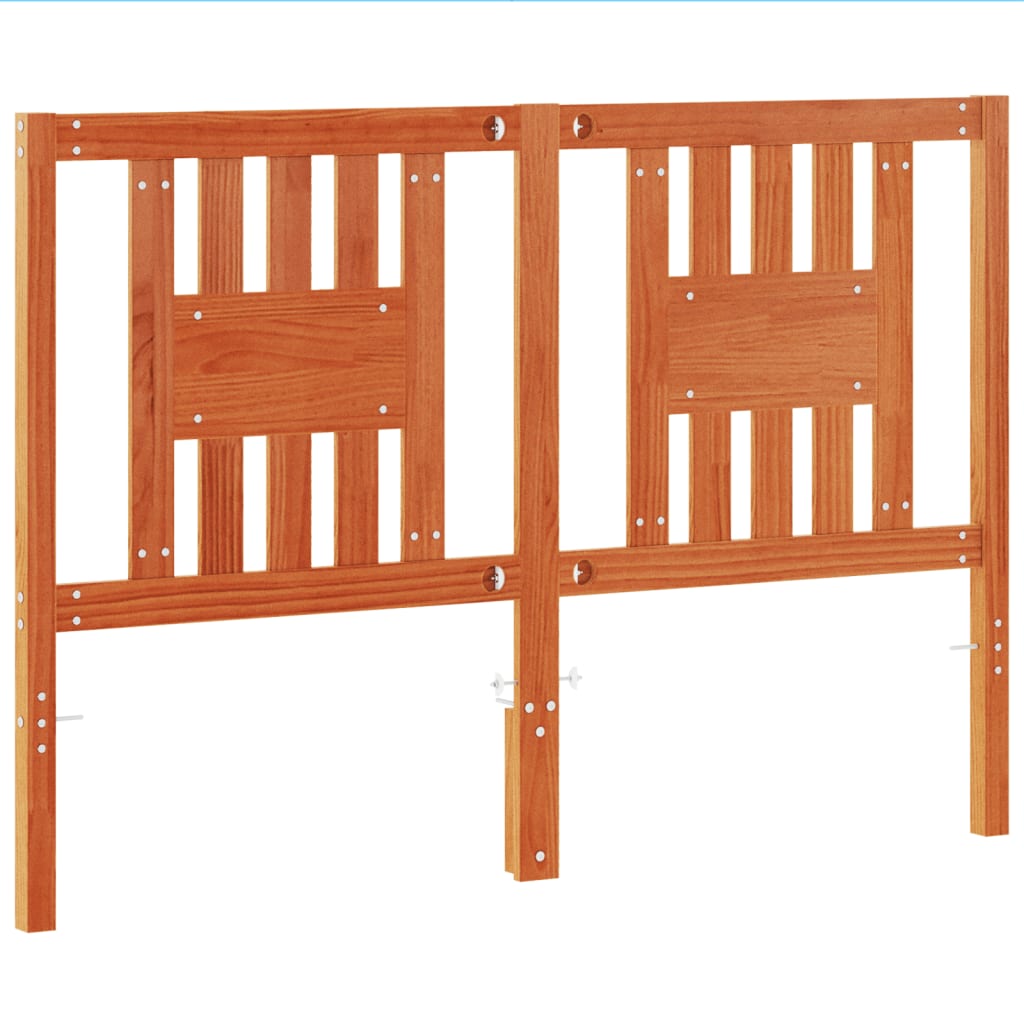 vidaXL Wezgłowie do łóżka, woskowy brąz, 140 cm, lite drewno sosnowe
