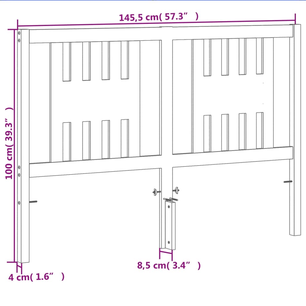 vidaXL Wezgłowie do łóżka, woskowy brąz, 140 cm, lite drewno sosnowe