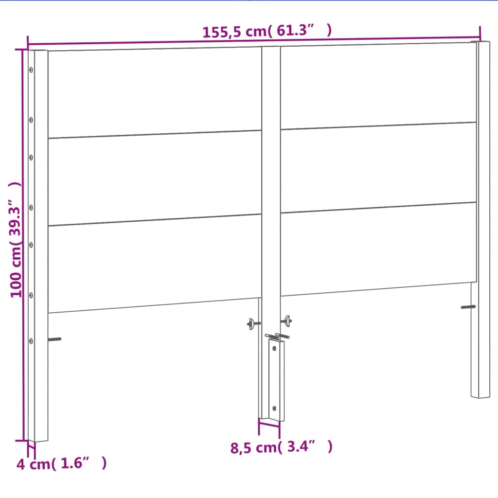 vidaXL Wezgłowie do łóżka, woskowy brąz, 150 cm, lite drewno sosnowe