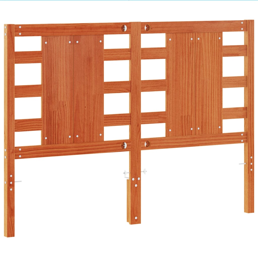 vidaXL Wezgłowie do łóżka, woskowy brąz, 135 cm, lite drewno sosnowe