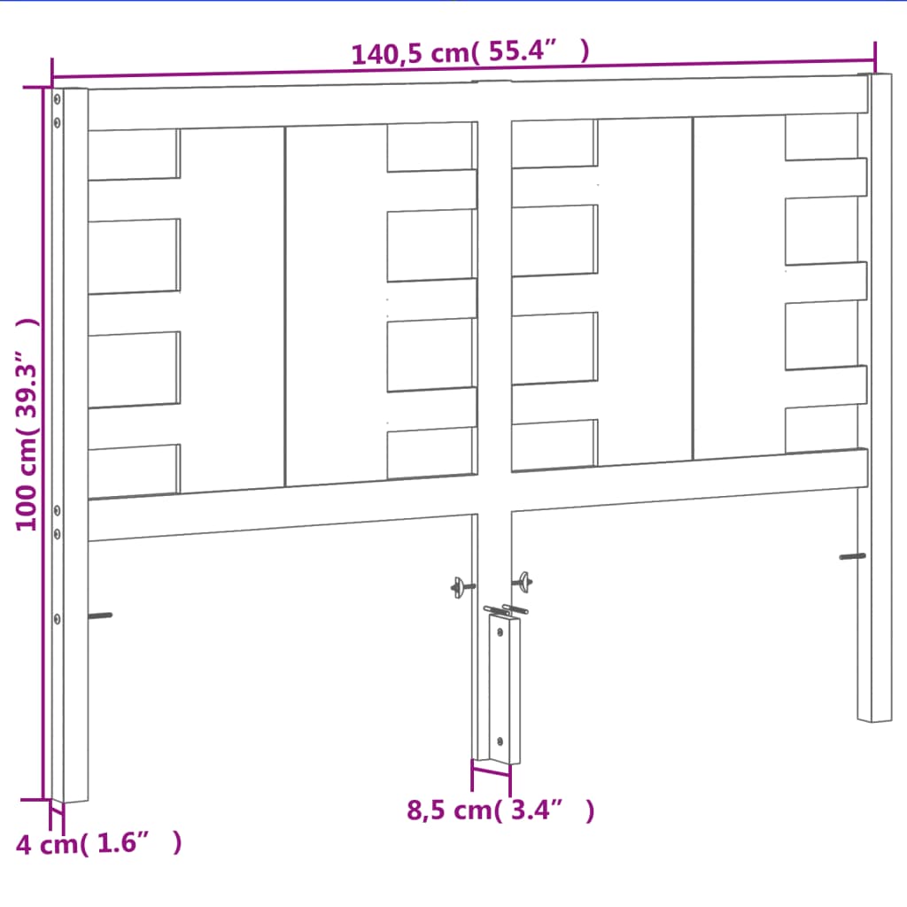 vidaXL Wezgłowie do łóżka, woskowy brąz, 135 cm, lite drewno sosnowe
