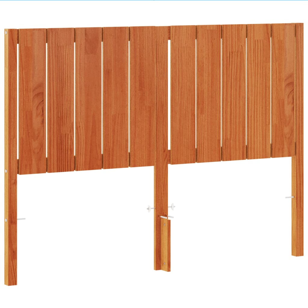 vidaXL Wezgłowie do łóżka, woskowy brąz, 135 cm, lite drewno sosnowe