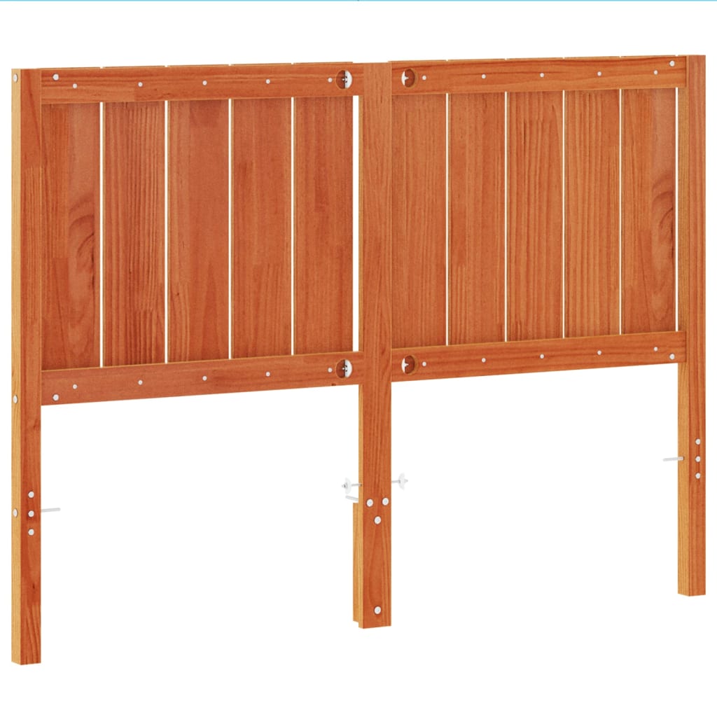vidaXL Wezgłowie do łóżka, woskowy brąz, 135 cm, lite drewno sosnowe
