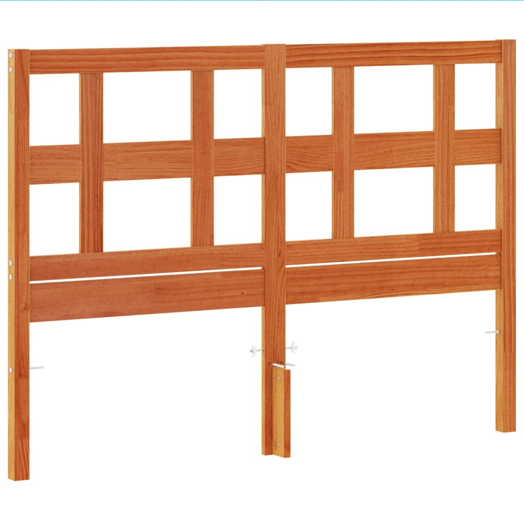 vidaXL Wezgłowie do łóżka, woskowy brąz, 135 cm, lite drewno sosnowe