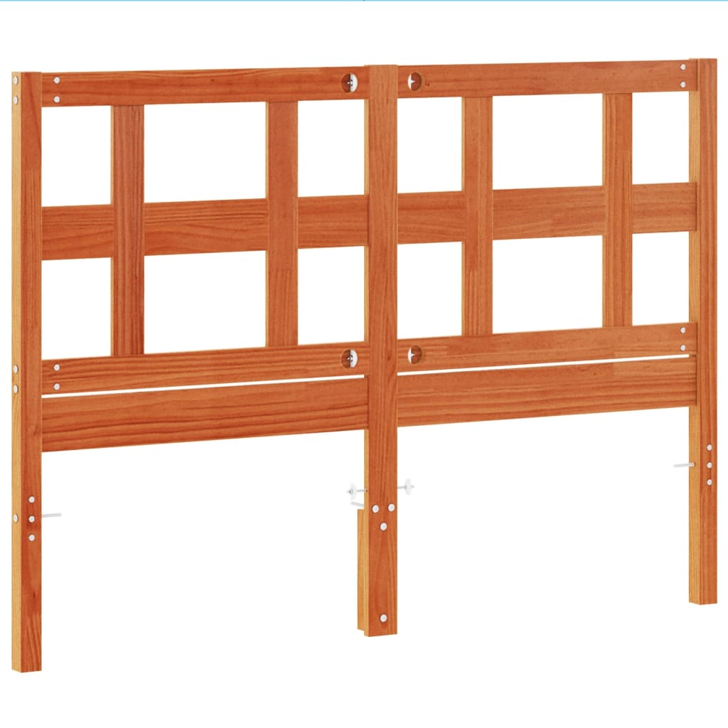 vidaXL Wezgłowie do łóżka, woskowy brąz, 135 cm, lite drewno sosnowe