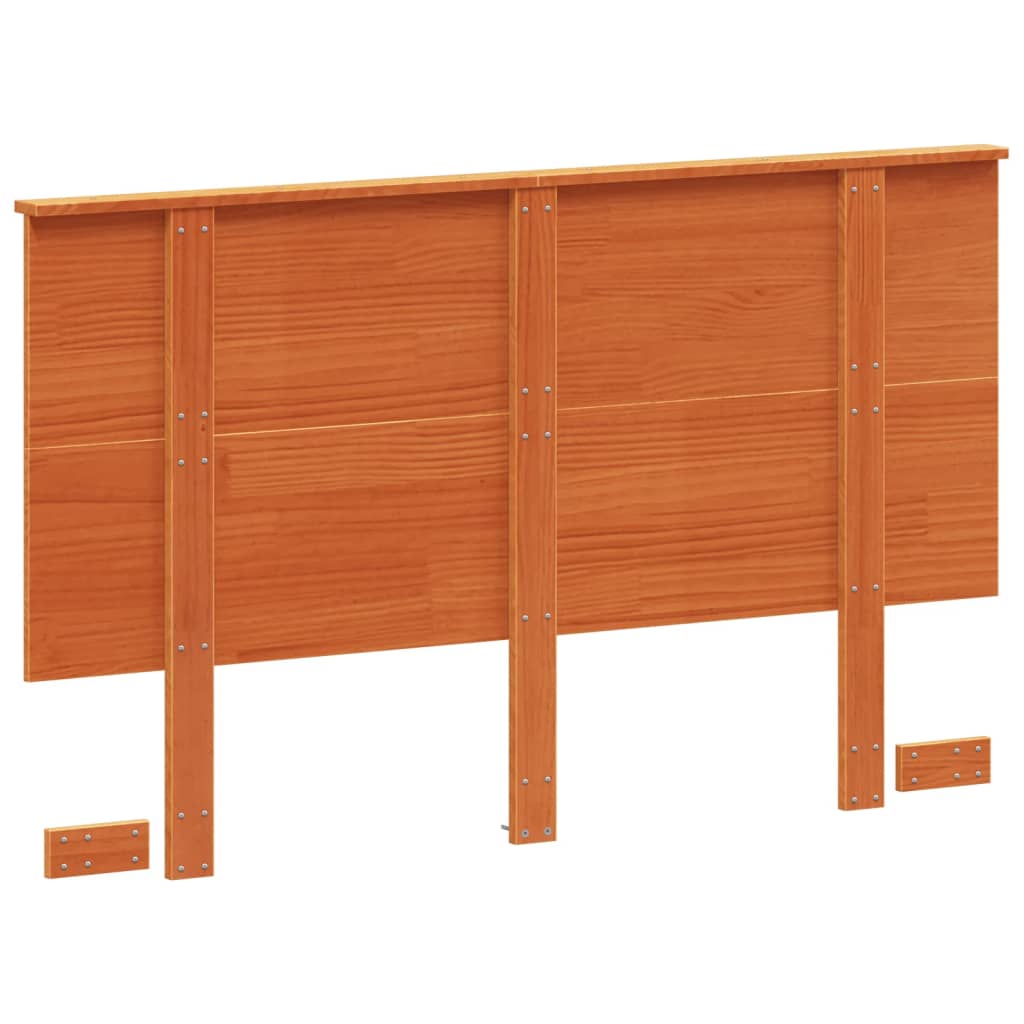 vidaXL Wezgłowie do łóżka, woskowy brąz, 120 cm, lite drewno sosnowe