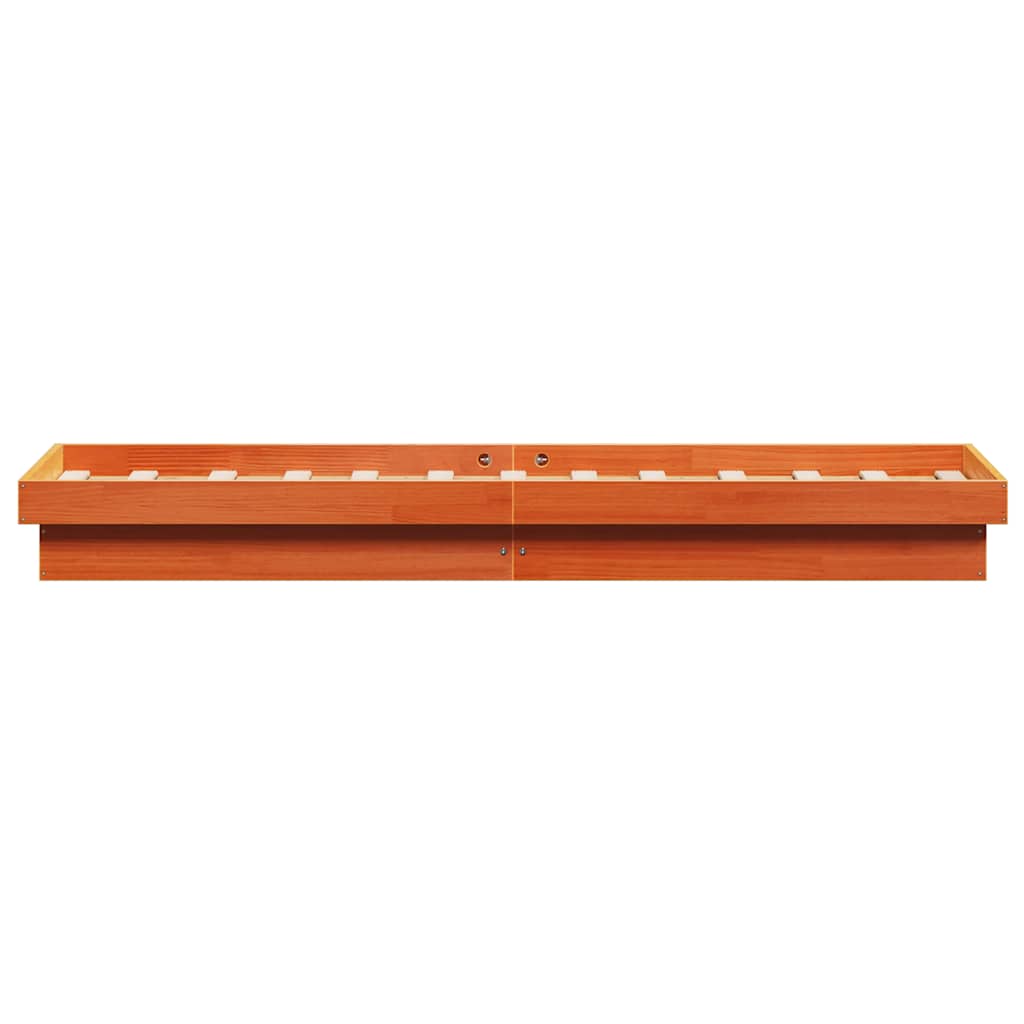 vidaXL Rama łóżka z LED, woskowy brąz, 90x200 cm, lite drewno sosnowe