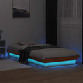vidaXL Rama łóżka z LED, woskowy brąz, 90x200 cm, lite drewno sosnowe