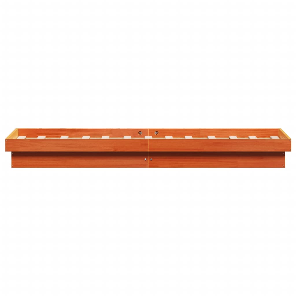 vidaXL Rama łóżka z LED, woskowy brąz, 100x200 cm, lite drewno sosnowe