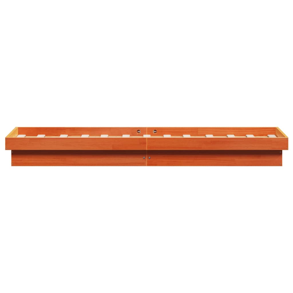 vidaXL Rama łóżka z LED, woskowy brąz, 90x190 cm, lite drewno sosnowe